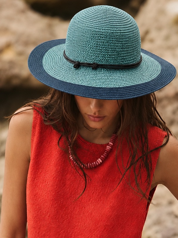 Sloggers Blue Wide Brim Sun Hat Garden Beach Upf Style Medium 22.5”